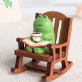 2PC Frog Rocker Chair Cute Japanese Healing Small Decoration Office