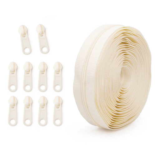 1 group = 4.5m zipper + 10 plastic zipper heads, 20 colors optional,