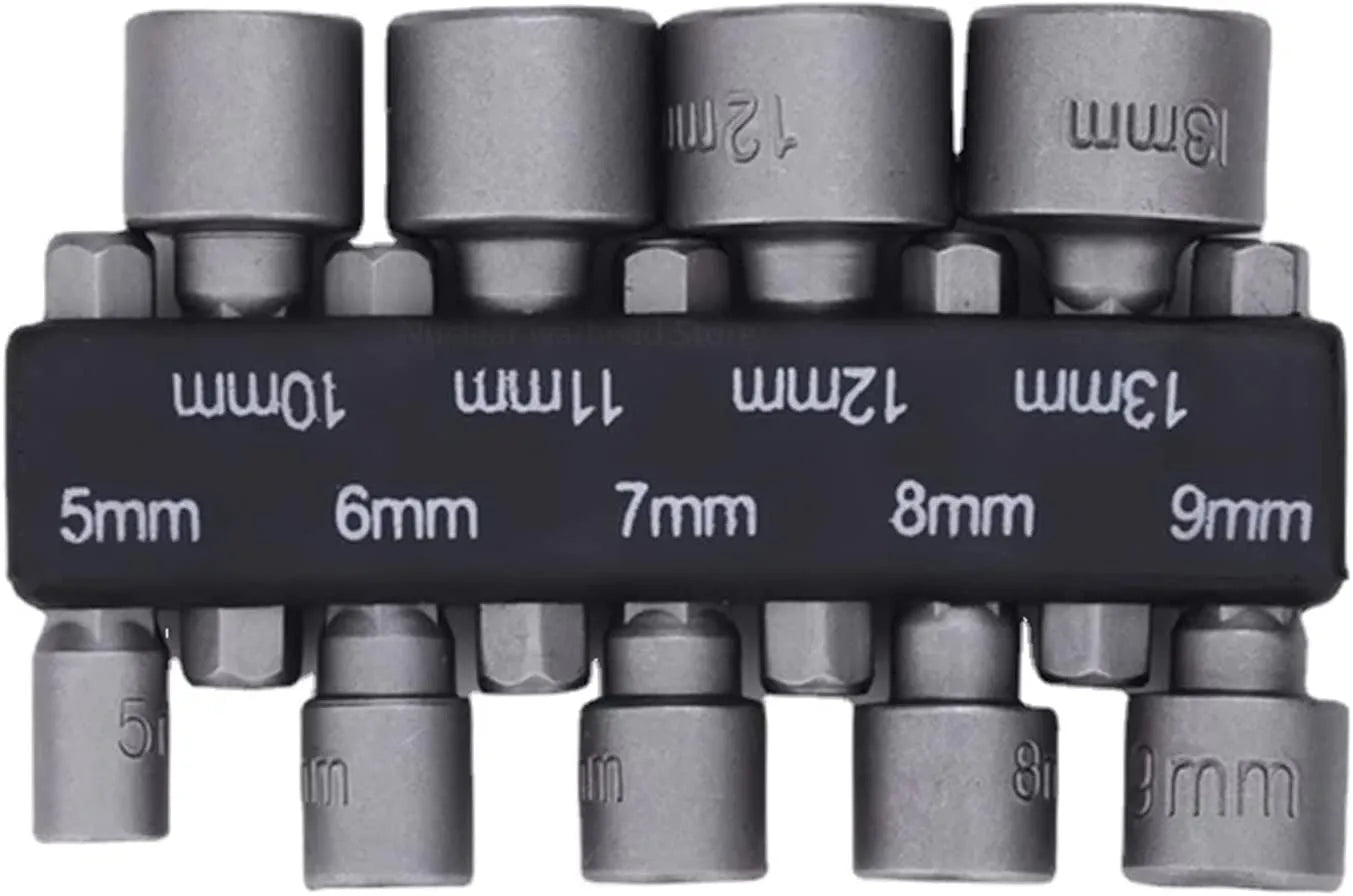 9pcs/set 5mm-13mm Hex Sockets Sleeve Nozzles Nut Driver Set