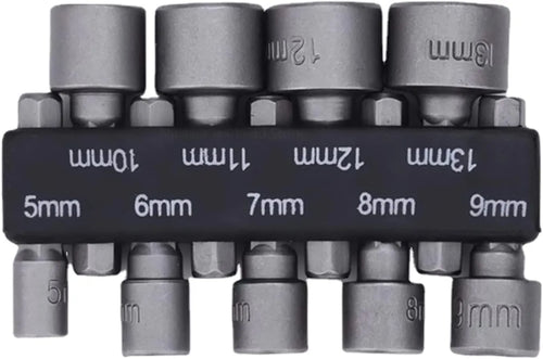 9pcs/set 5mm-13mm Hex Sockets Sleeve Nozzles Nut Driver Set