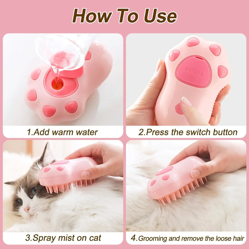 3 in 1 Pet Brush Cat Steam Brush Comb Dog Brush Electric Spray Cat