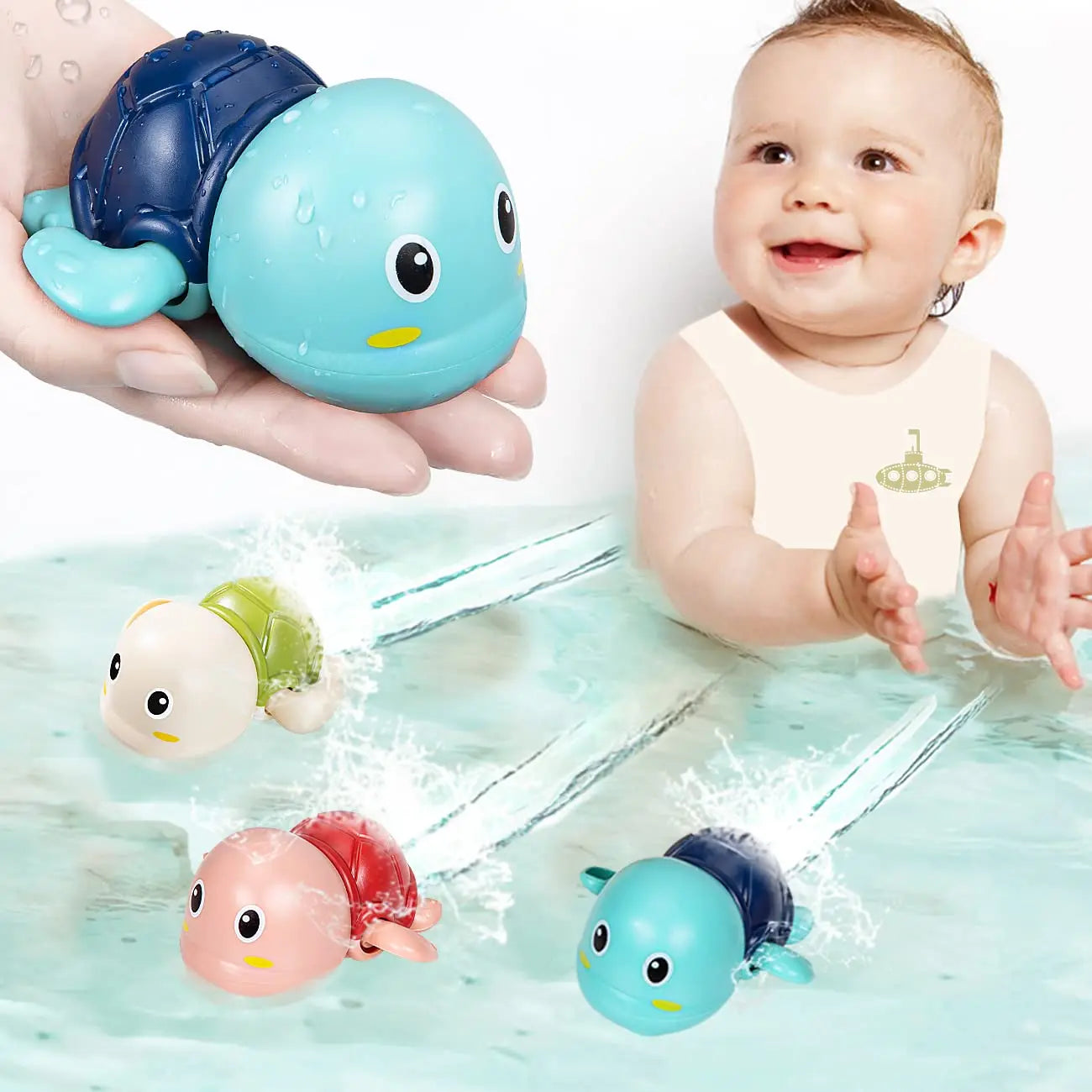 Baby Bath Toys Bathing Cute Swimming Turtle Whale Pool Beach Classic