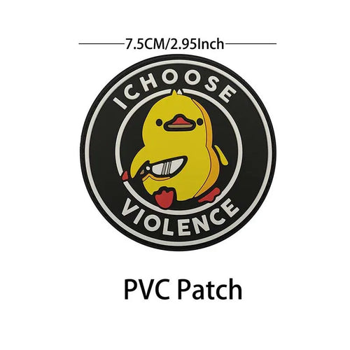 Animal With Knife Fabric Applique Embroidery Hook and Loop Patch,Peace