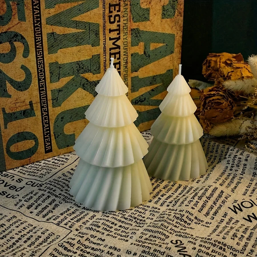 Christmas Tree Candle Silicone Mold DIY Gypsum Cement Christmas Tree