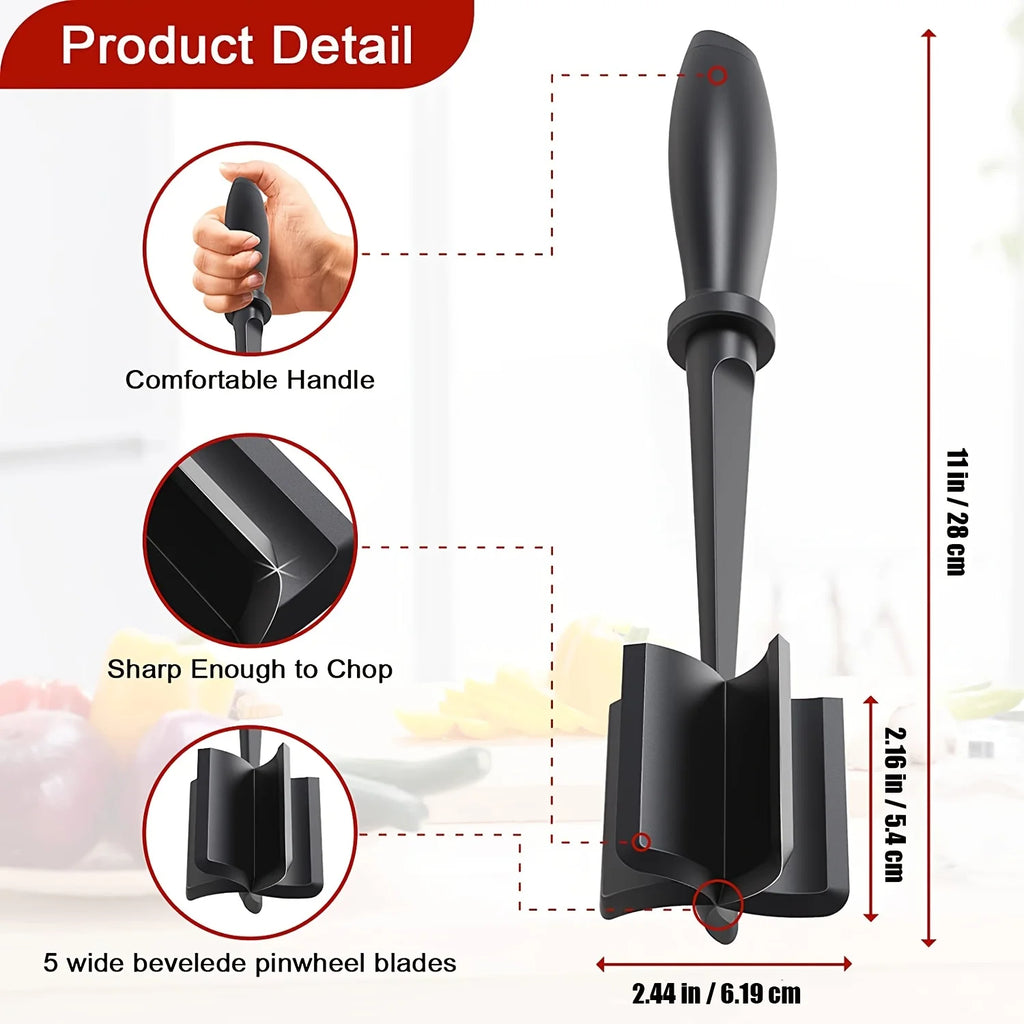 1pc Meat Chopper, Hamburger Chopper, Premium Heat Resistant Masher And