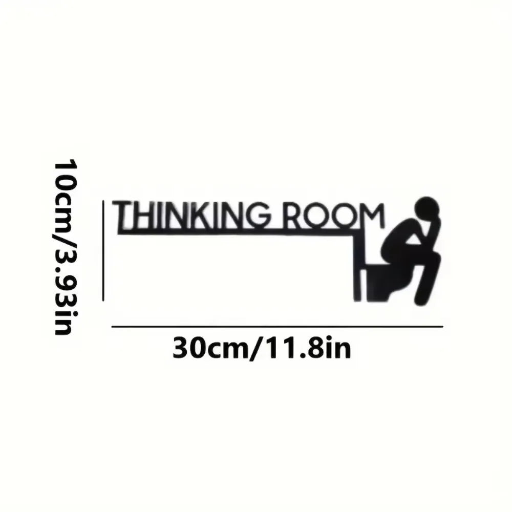 1pc Modern Metal Toilet Door Sign - Stylish Thinking Room Wall