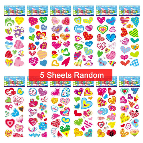 5 Sheets Kids Stickers Puffy Stickers for Children Birthday Christmas