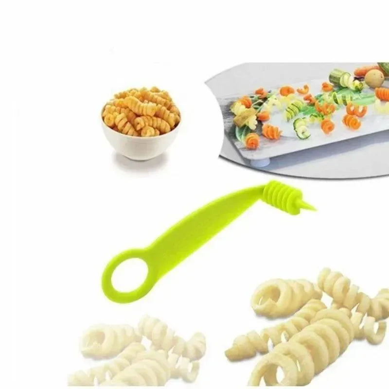 DIY Spiral Potato Cutter Vegetable Cucumber Spiralizer Kitchen  BBQ