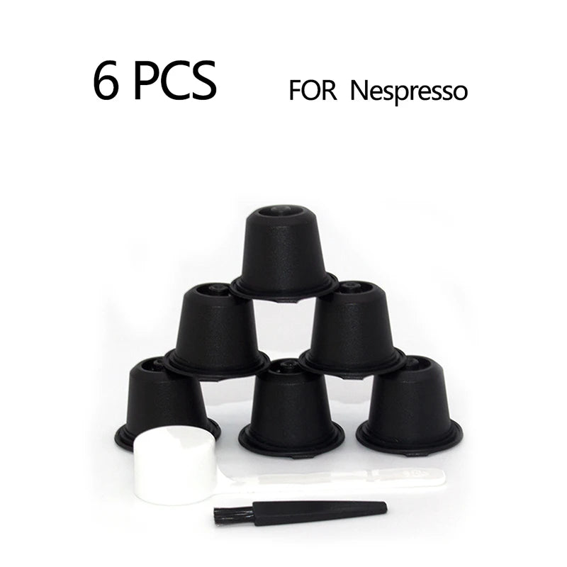 3/6PCS Refillable Reusable Nespresso Coffee Capsule Reutilisable