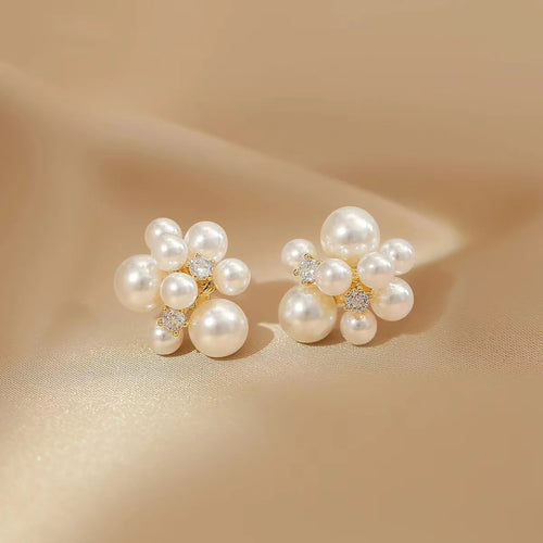 ZAKOL French Imitation Pearl Hoop Earring Small Round Circel Earrings