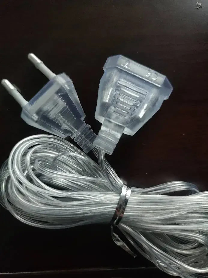 3M Power Extension Cord For EU Plug LED Holiday Light String Extension