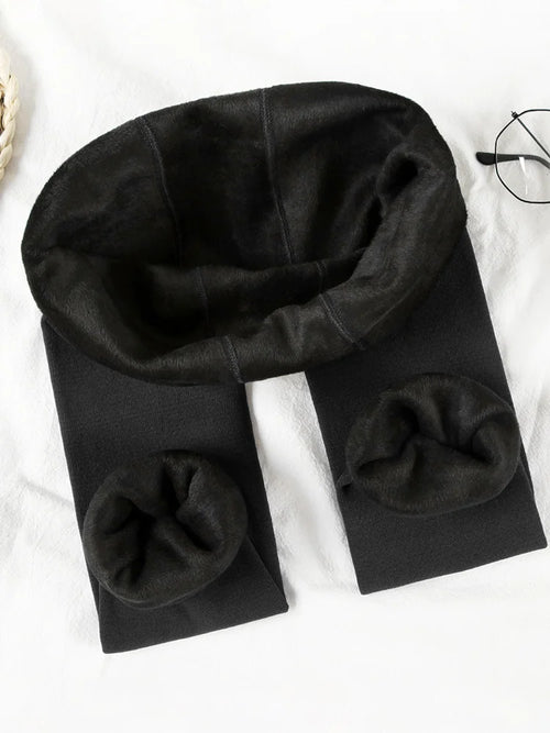 Women Winter Leggings Warm Leggins High Waist Solid Color Velvet Women