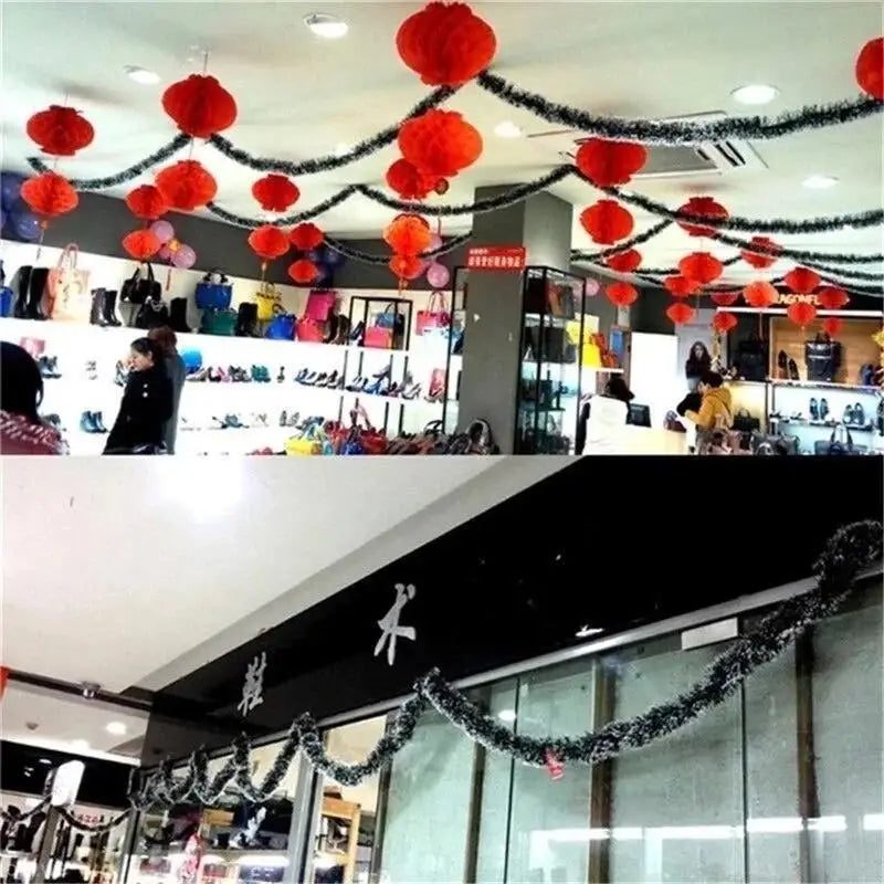 2M Christmas Eve Decoration Bar Tops Ribbon Garland Christmas Tree