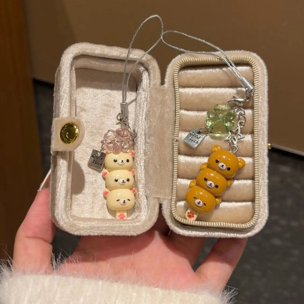 Cute Bear Phone Charms Pendant Kawaii Anime Keychain Accessories For