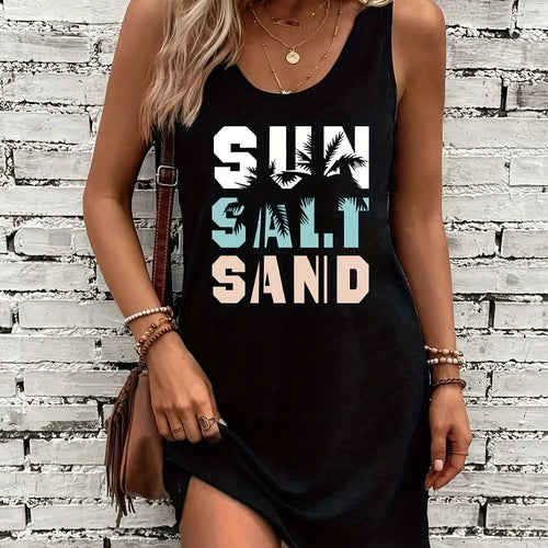 Women's Summer Sleeveless Tank Top Dress Sexy Women's summer loose