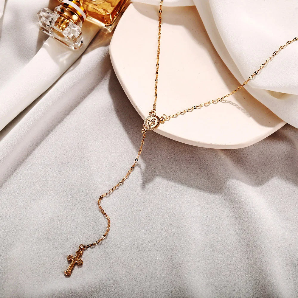 2024 New Fashion Vintage Christian Cross Bohemia Religious Rosary