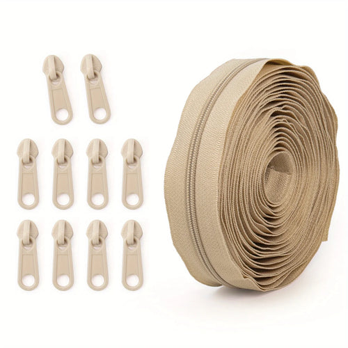 1 group = 4.5m zipper + 10 plastic zipper heads, 20 colors optional,