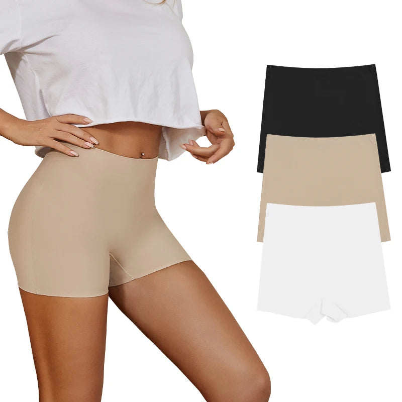 Hot Sale Seamless Ice Silk Solid Biker Shorts Boxer Short Leggings