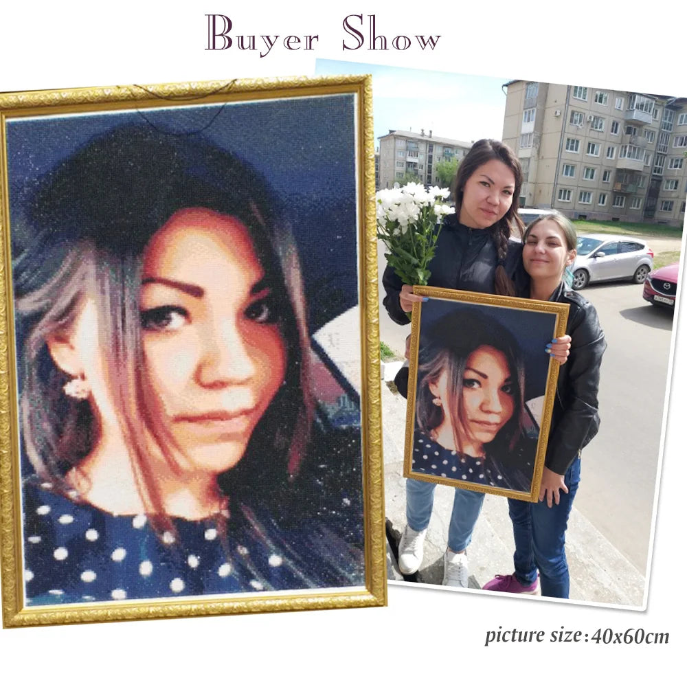 HUACAN Customizable Diamond Mosaic With Your Own Photo Diamond