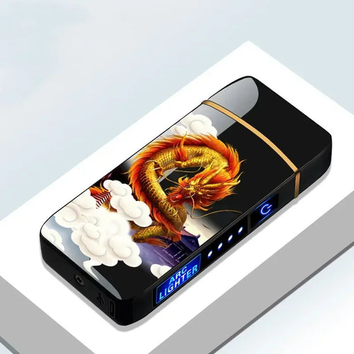 2024 New Windproof Electric Metal Lighter Double Arc Flameless Plasma