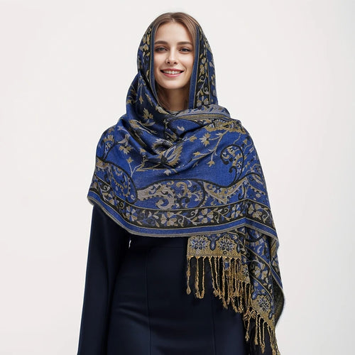 Bohemia Pashmina Hijab Scarf Long Muslim Cashmere Shawl Female Foulard