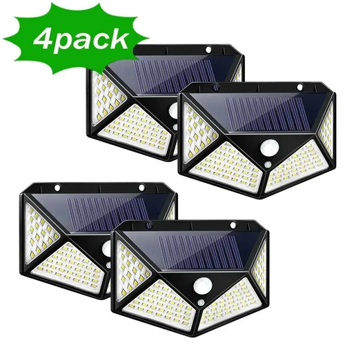 6Pcaks 100 LED Reflectors Solar Lamp Motion Sensor Outdoor Garden