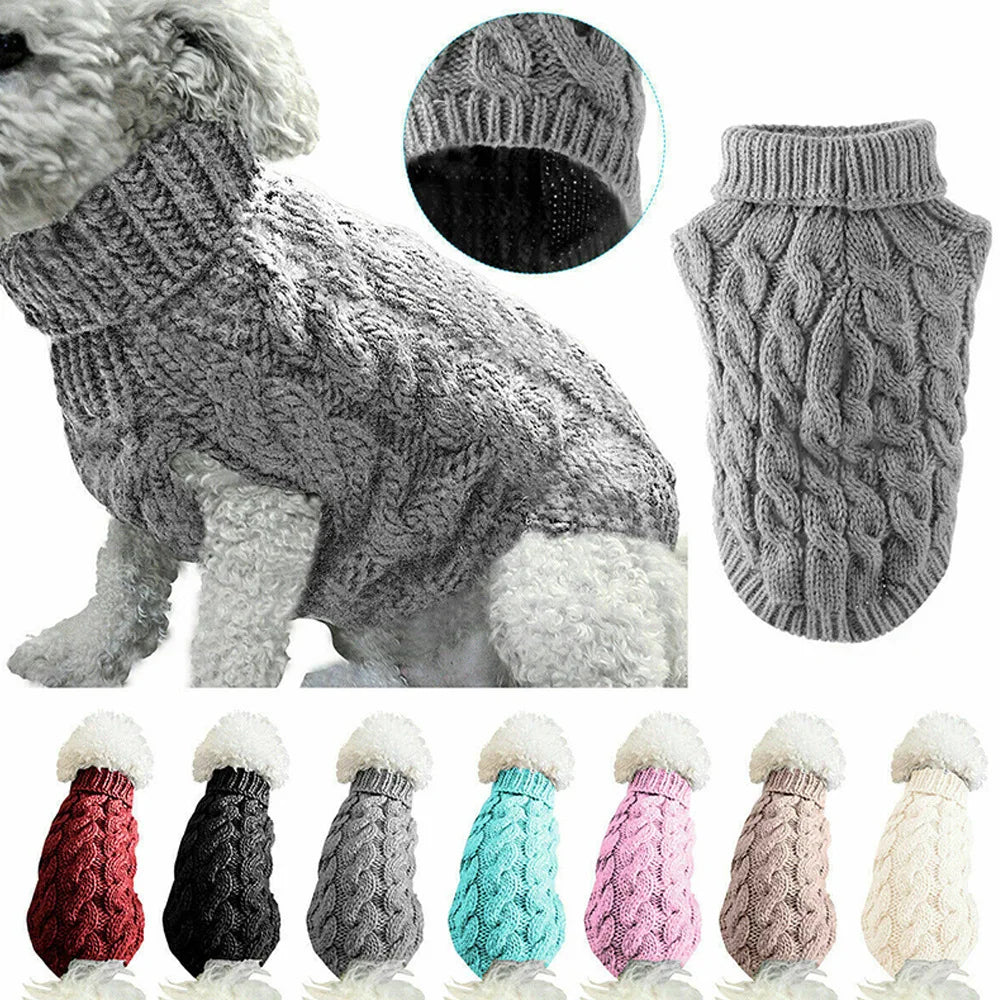 New Pet Small Pet Dog Clothes Sweater Fashion Autumn Winter Solid