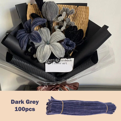 100pcs Colorful Chenille Stems Pipe Cleaners Plush Tinsel Stem Wired