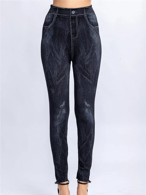 CUHAKCI Sexy Gym Leggins High Waist Elastic Butterfly Pritned Pencil