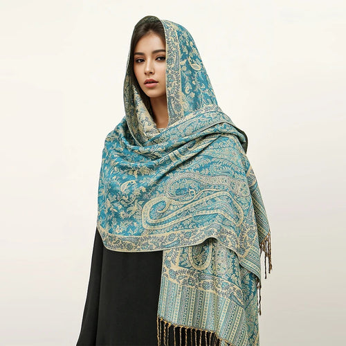 Bohemia Pashmina Hijab Scarf Long Muslim Cashmere Shawl Female Foulard