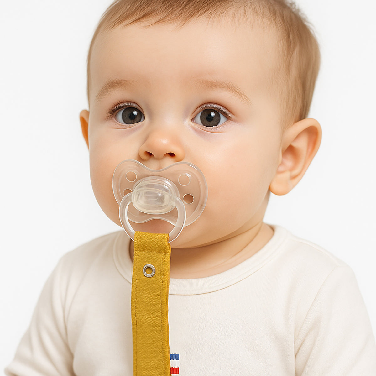 Organic Cotton Pacifier Clip - Honey